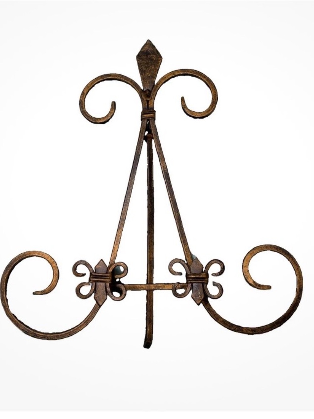 Decorative Metal Easel in Antique Bronze 12”x11”x7”. Holds plates / Art / Books